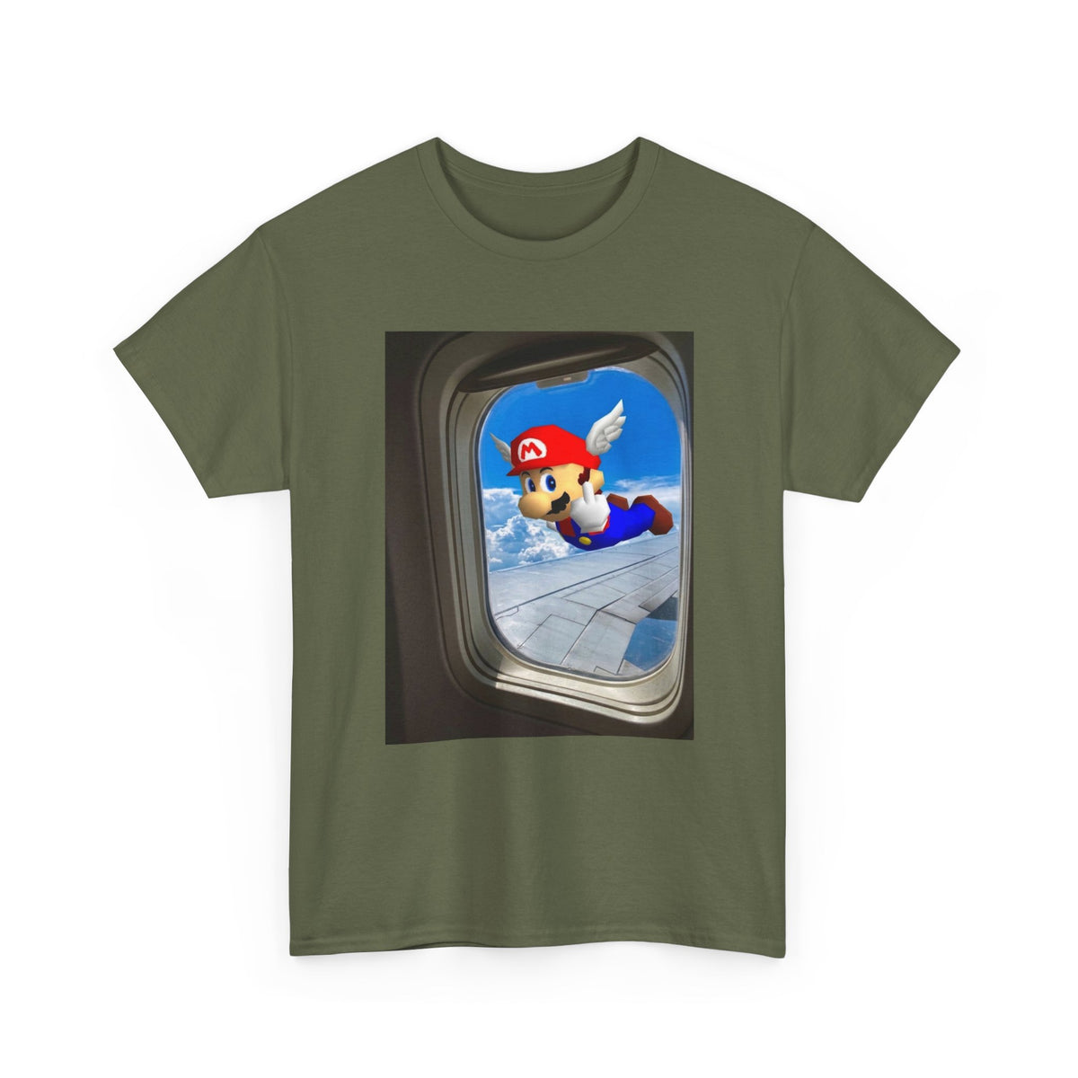 Winged Mario Flipping The Bird Tee
