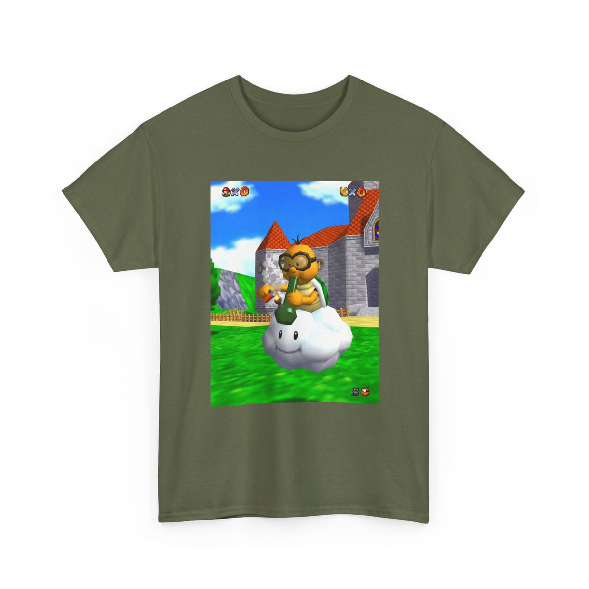 Lakitu Enjoying A Hit On Lakitu's Cloud
