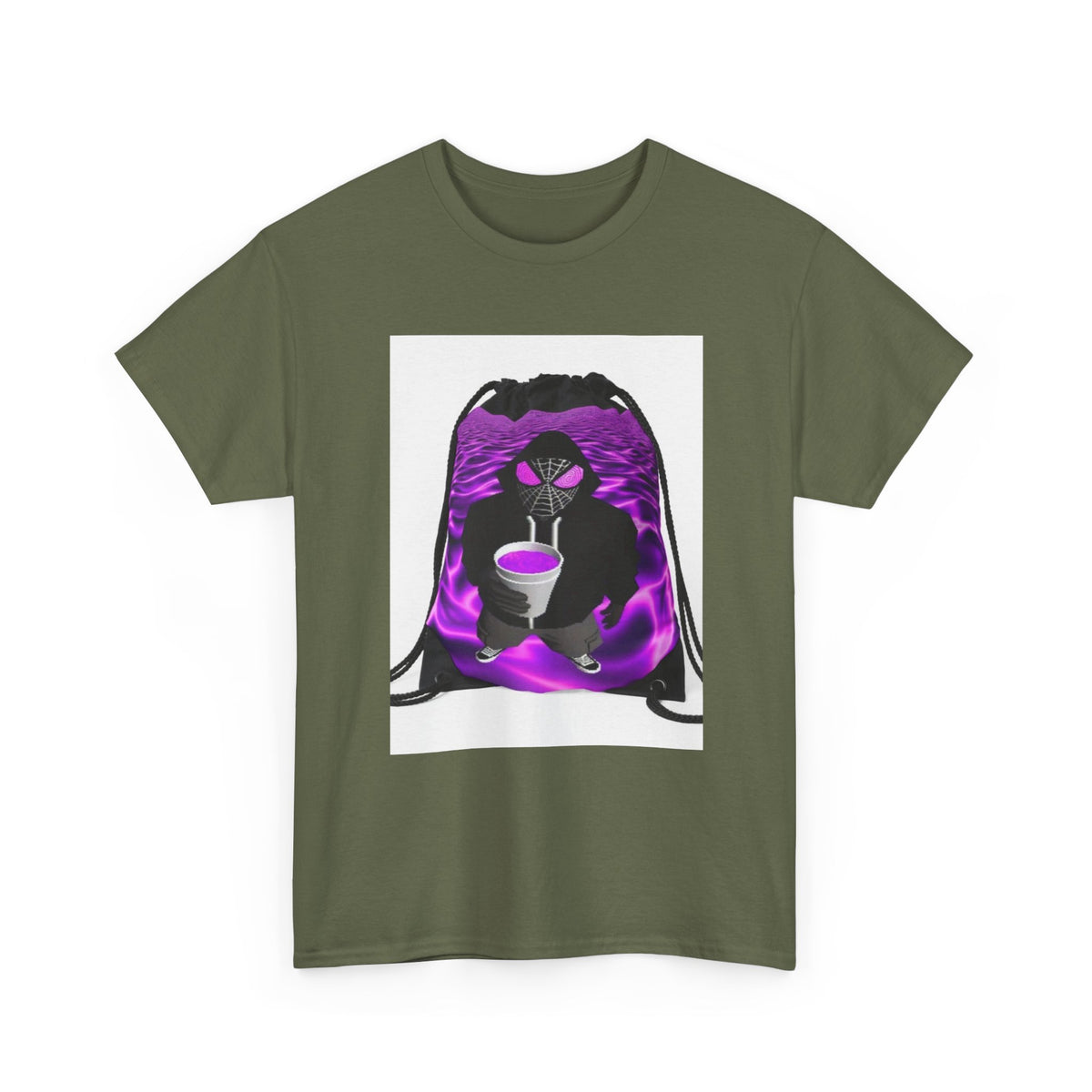 Spider-Hoodie Character Sipping Purple Drank Tee