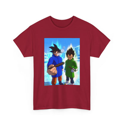 Goku And Vegeta Smoking In Snowy Scene Tee