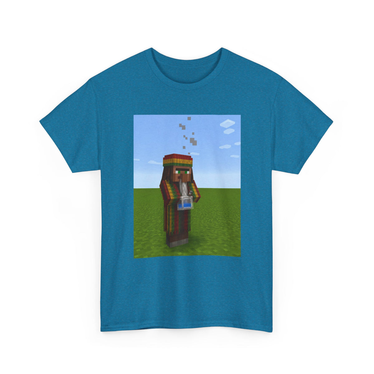 Rasta Minecraft Villager Smoking Tee