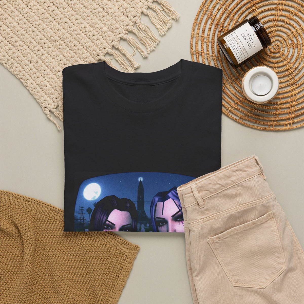 Gothic Gals Smoking In Cemetery Tee