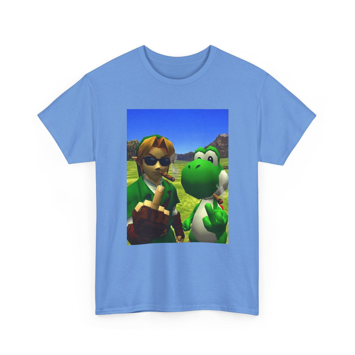 Link And Yoshi Smoking With Attitude Tee