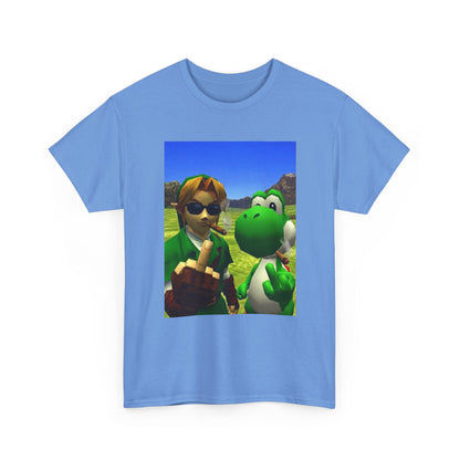 Link And Yoshi Smoking With Attitude Tee