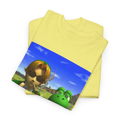 Link And Yoshi Flipping Off The World Tee