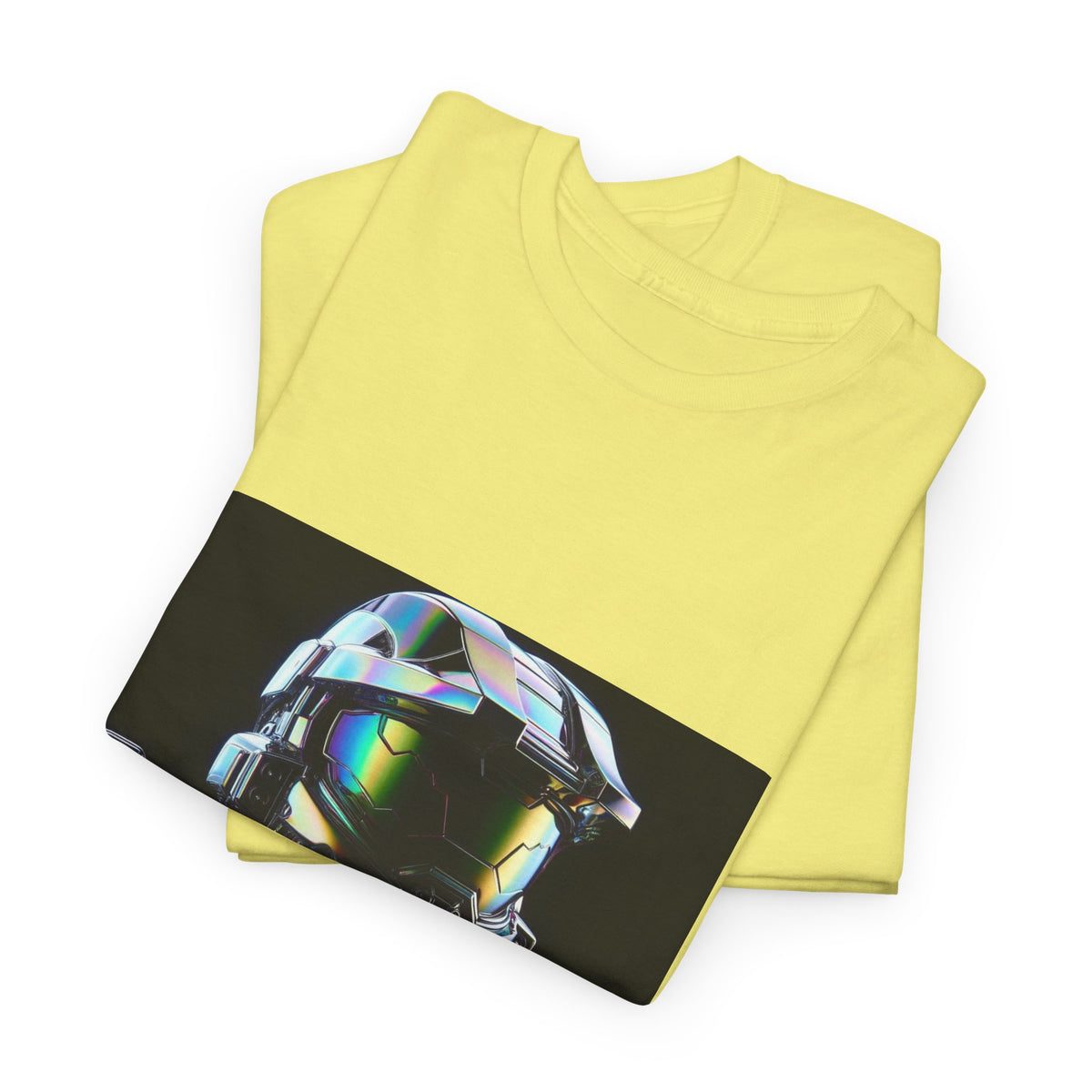 Holographic Cybernetic Sentinel Chrome Helmet Tee