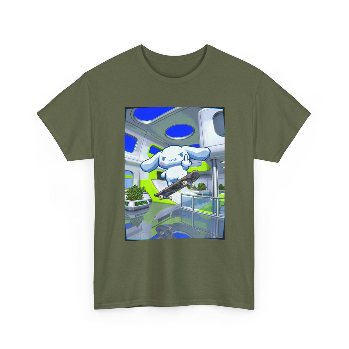 Cinnamoroll Skater Flipping Off Tee
