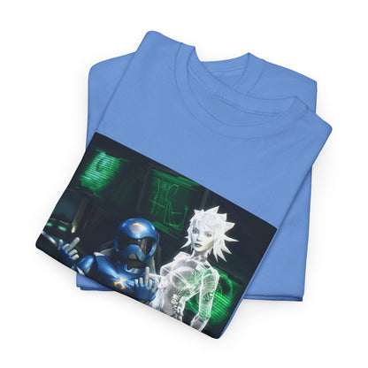 Cyborg & Hologram Flipping The Bird Tee
