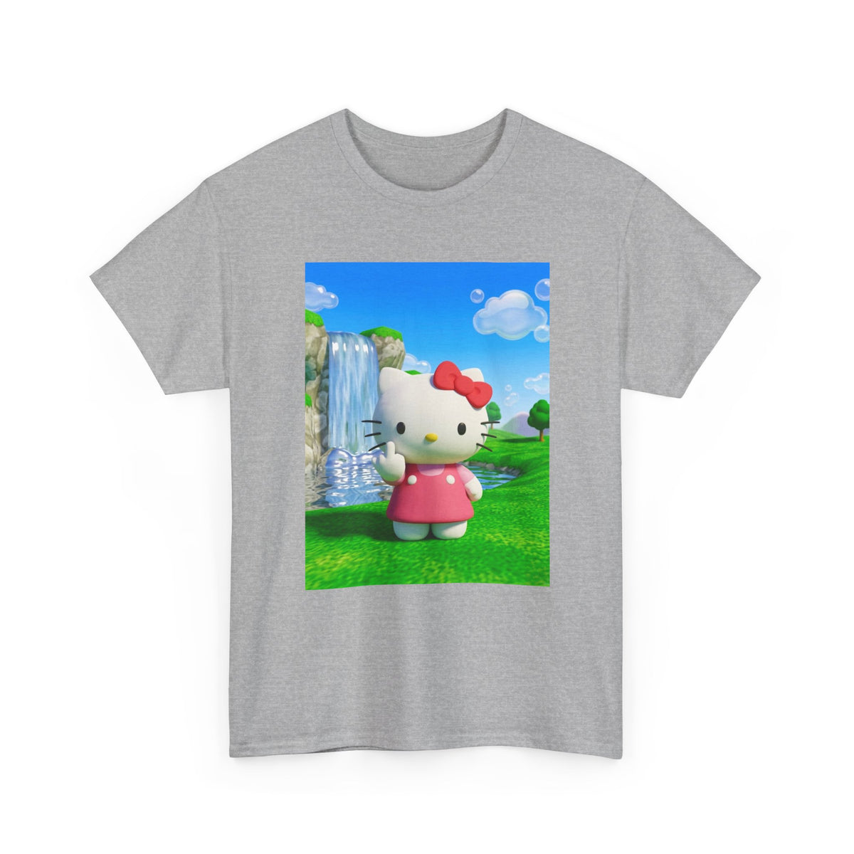 Kitty Flips The Bird Waterfall Tee
