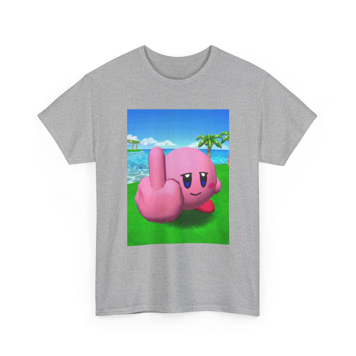 Kirby Giving The Finger Island Scene Tee