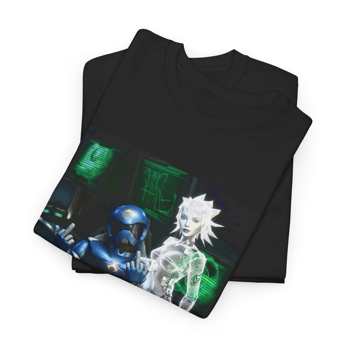 Cyborg & Hologram Flipping The Bird Tee