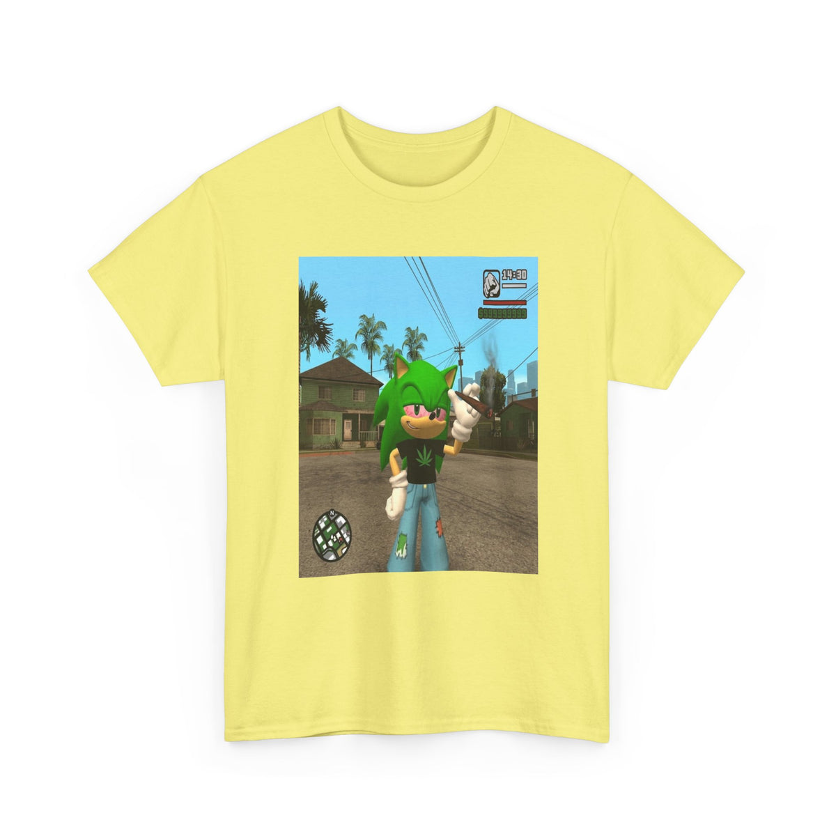 Chill Green Hedgehog Smoking Blunt Tee