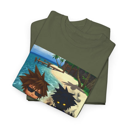 Sora And Dark Form Flipping Off At The Beach
