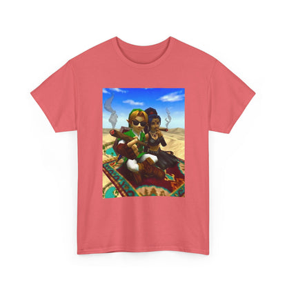Link And Nabooru Flying On Magic Carpet