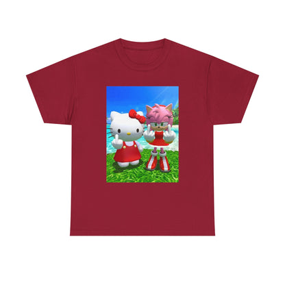 Hello Kitty and Amy Flipping Off Tee