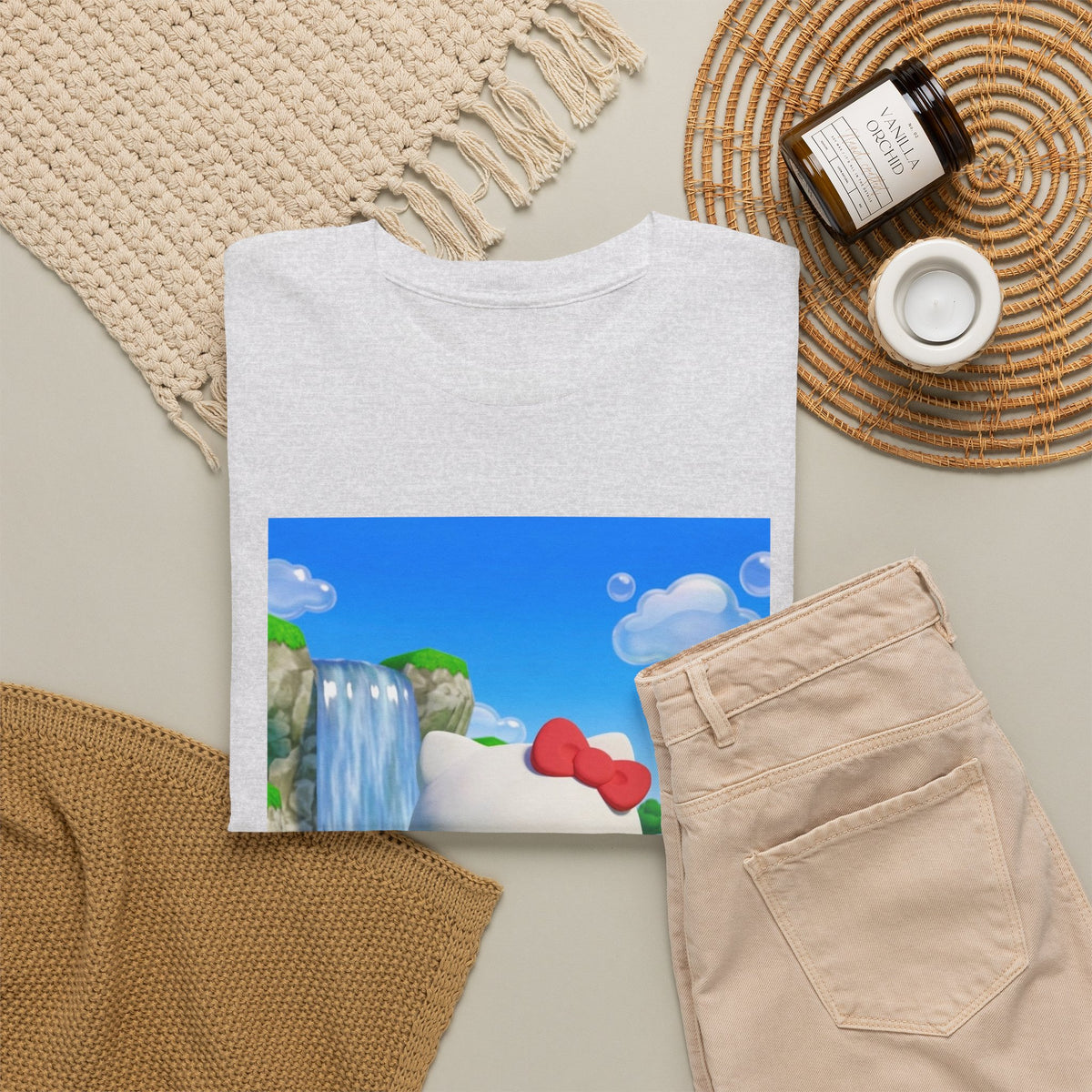 Kitty Flips The Bird Waterfall Tee