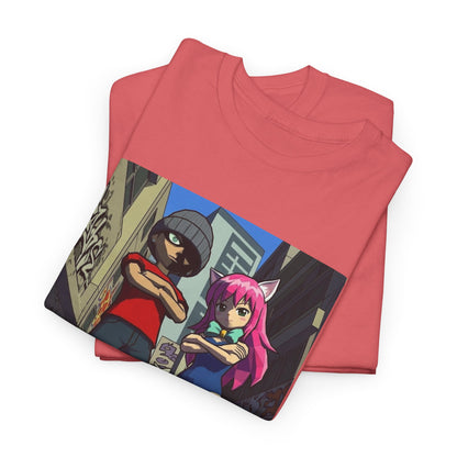 Urban Duo Standoff In Graffiti Alley Tee