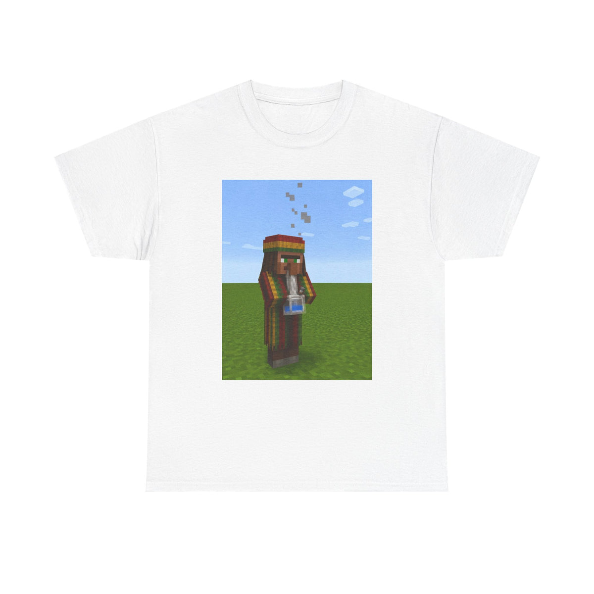 Rasta Minecraft Villager Smoking Tee