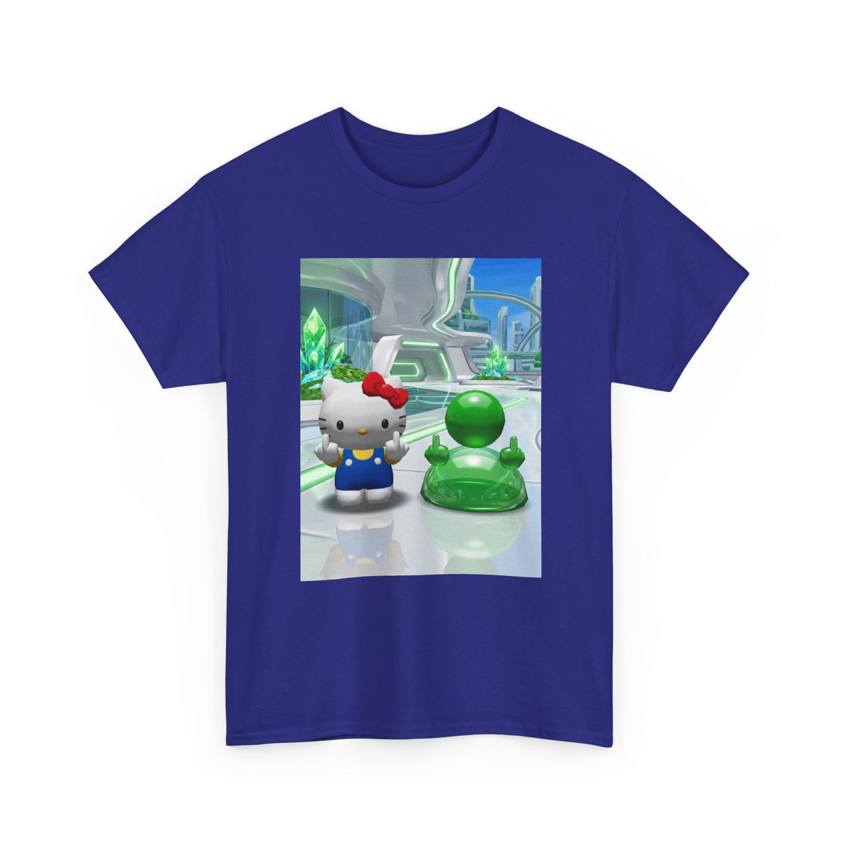 Hello Kitty And Green Blob Flipping The Bird