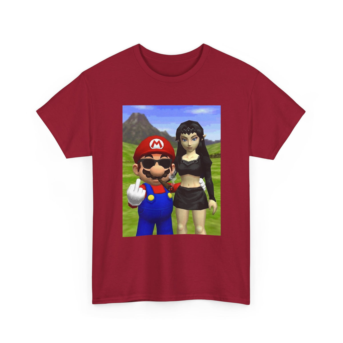 Edgy Mario & Malon Flipping Off Tee