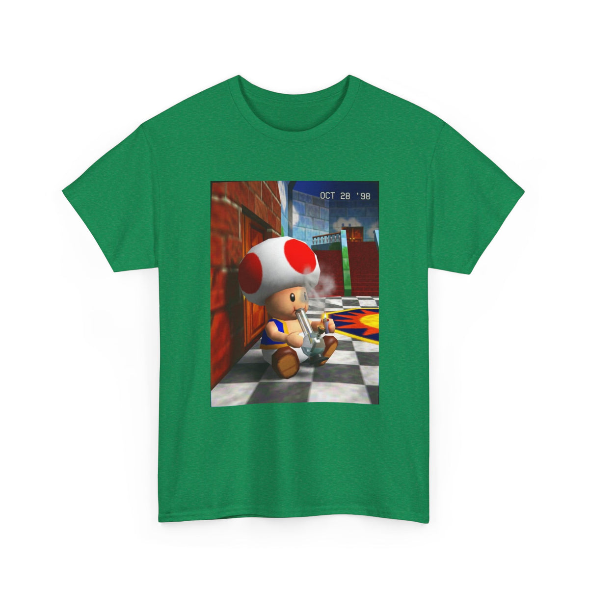 Toad Hitting Bong In Retro World Tee