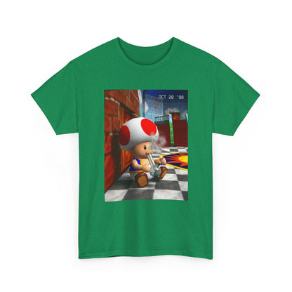 Toad Hitting Bong In Retro World Tee