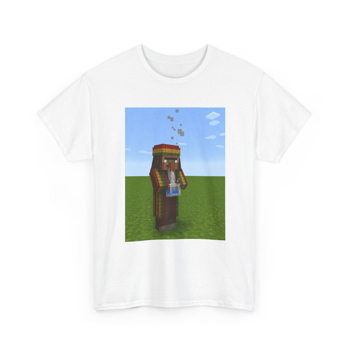 Rasta Minecraft Villager Smoking Tee