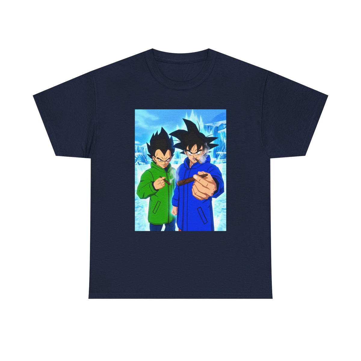 Goku and Vegeta Chilling, Smoking Blunts Tee