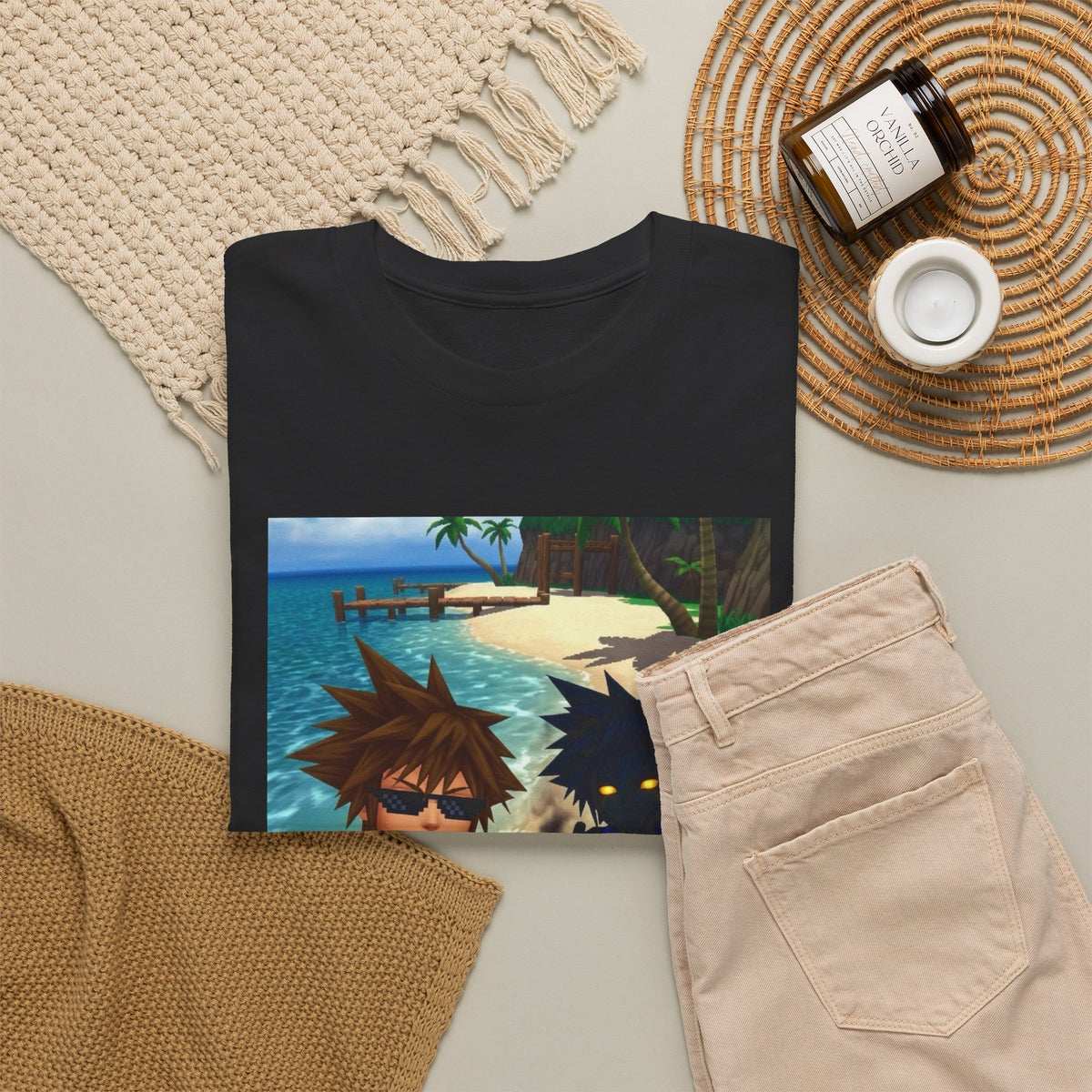 Sora And Dark Form Flipping Off At The Beach