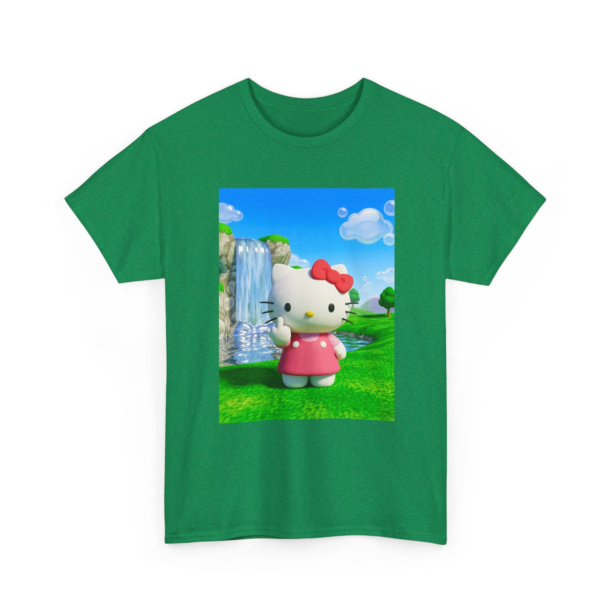 Kitty Flips The Bird Waterfall Tee