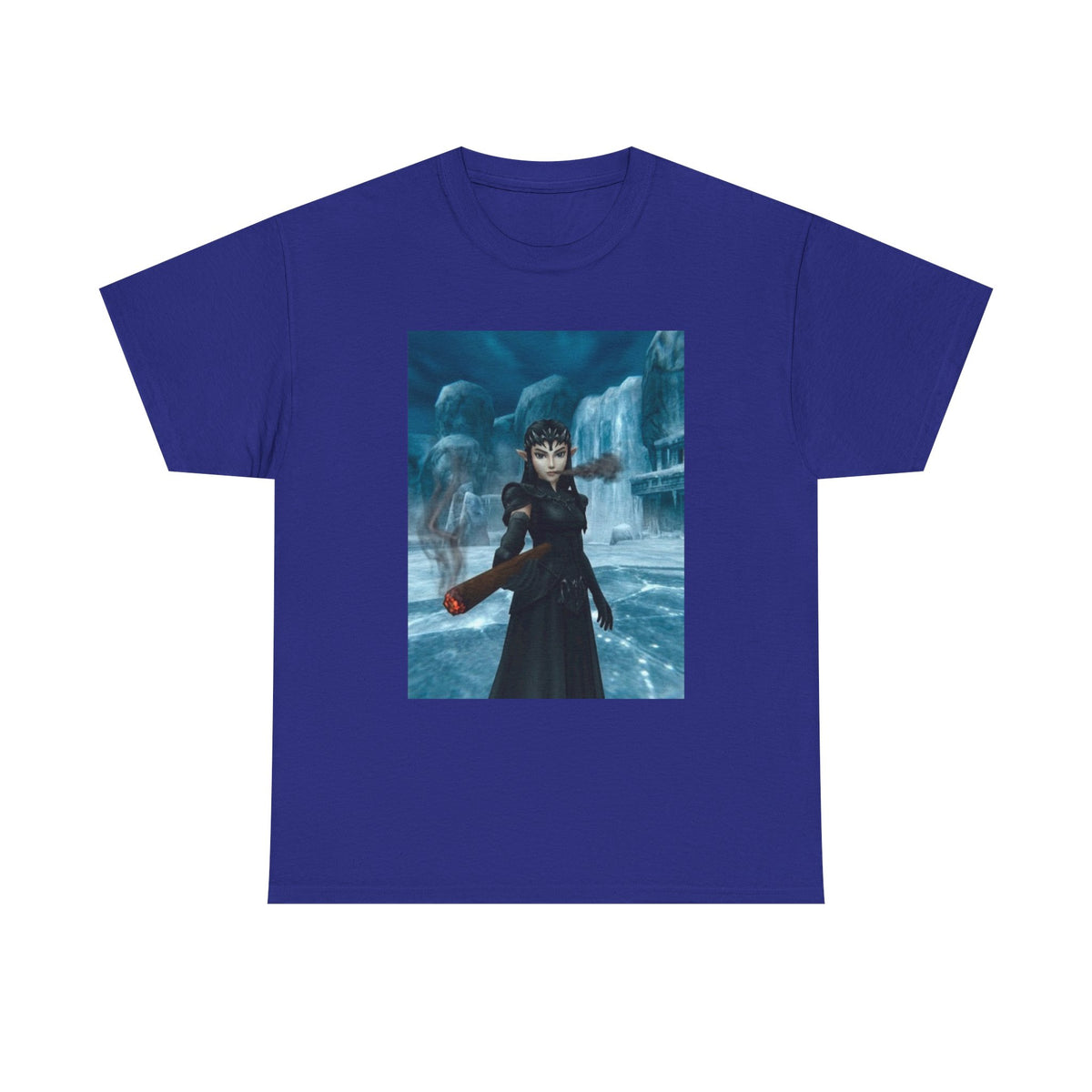 Dark Elf Princess Smoking Blunt In Ice World