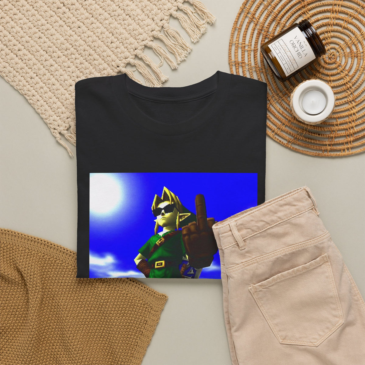 Cool Link Flipping The Bird Tee