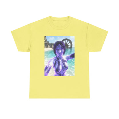 Holographic AI Taking Beach Selfie Tee
