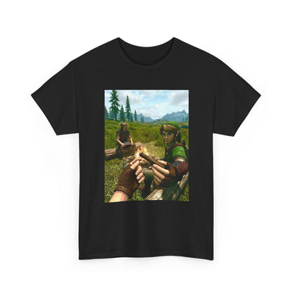 Link and Dragonborn Blaze By The Campfire