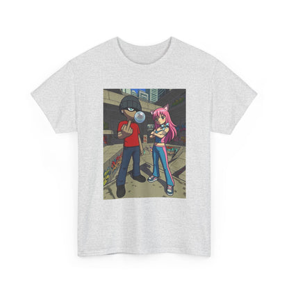 Skater Punk And Kitty Girl In Skater Park Tee
