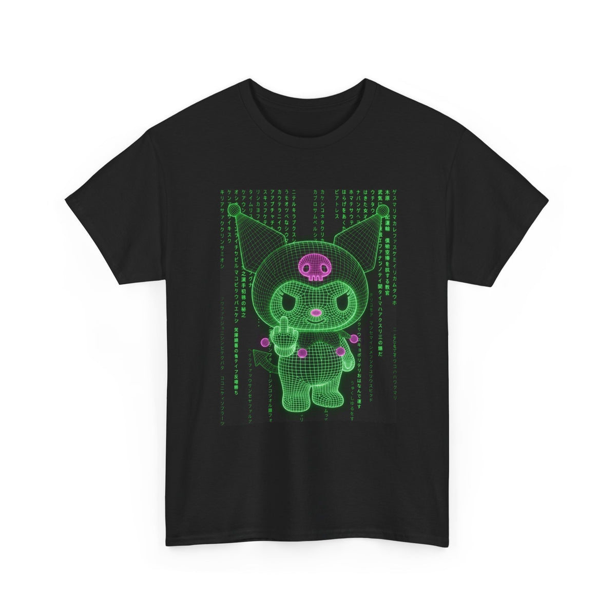 Wireframe Kuromi Flipping The Bird Tee