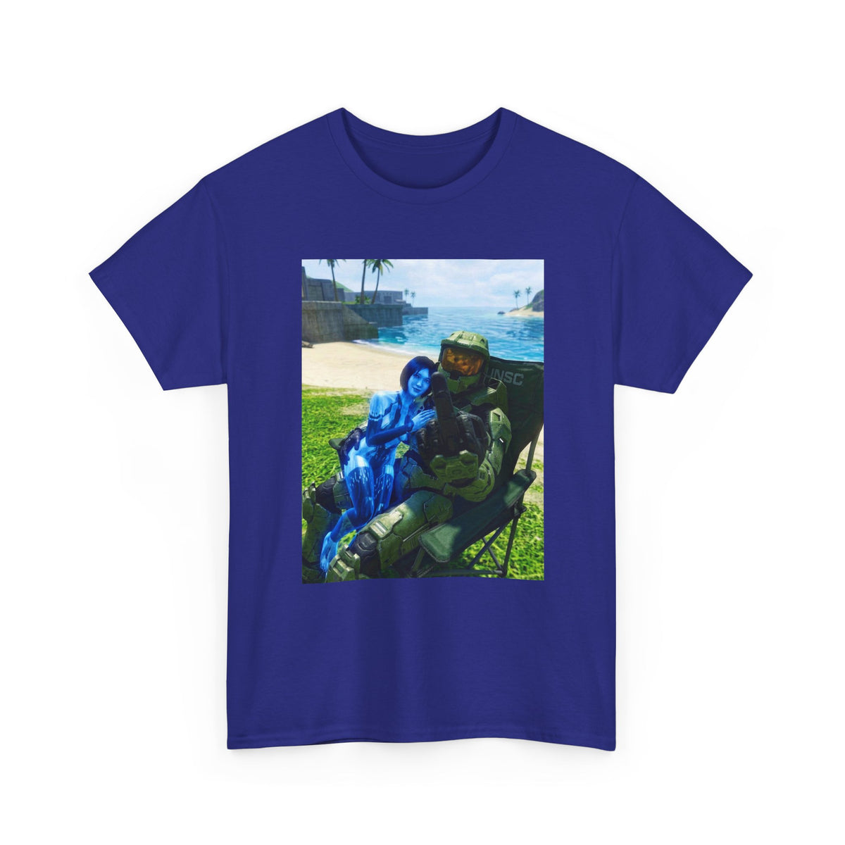 Master Chief And Cortana Beach Chill Tee