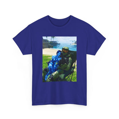 Master Chief And Cortana Beach Chill Tee