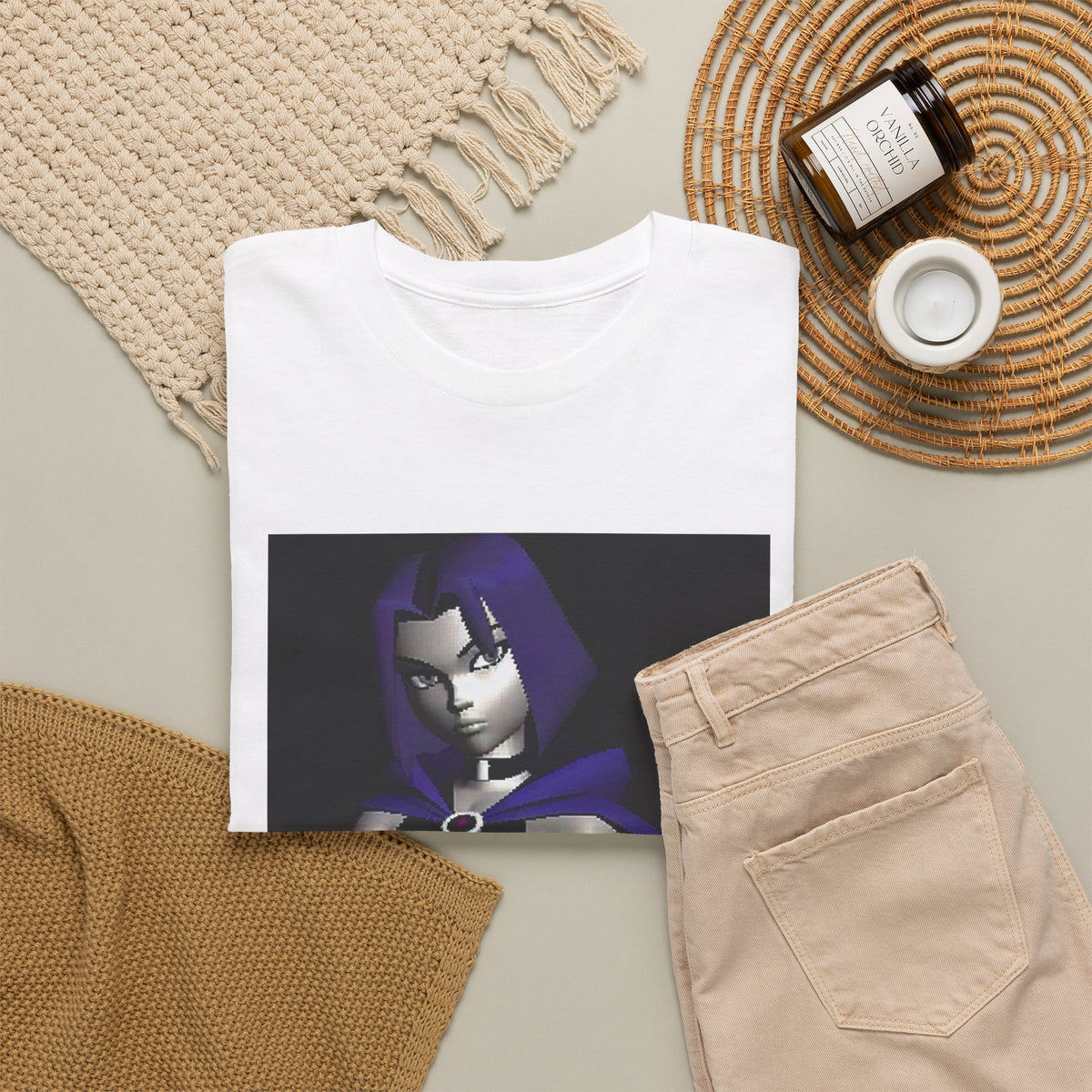 Pixelated Raven Standing Arms Crossed Tee