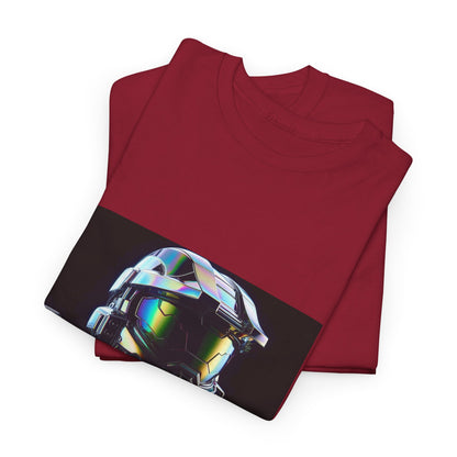 Holographic Cybernetic Sentinel Chrome Helmet Tee