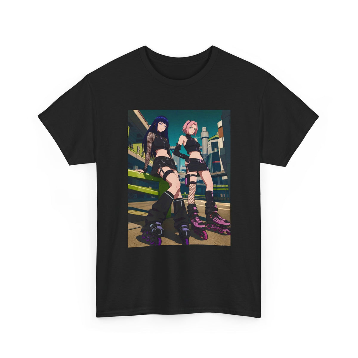 Anime Rollerblade Duo On City Street Tee