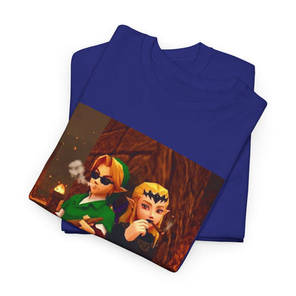 Link and Zelda Chillin' With Cigars Tee