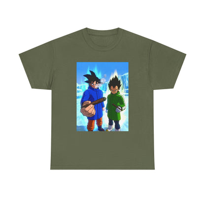 Goku And Vegeta Smoking In Snowy Scene Tee