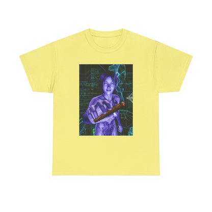 AI Cyber Girl Offering Blunt Tee
