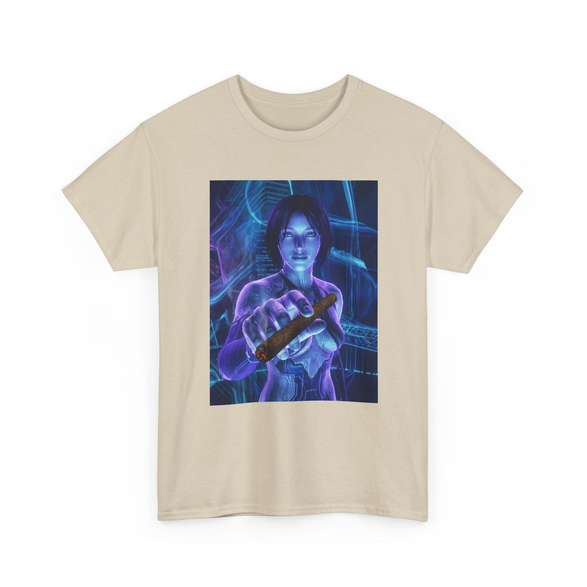 Cybernetic Woman Offers Lit Cigar Tee