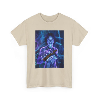 Cybernetic Woman Offers Lit Cigar Tee