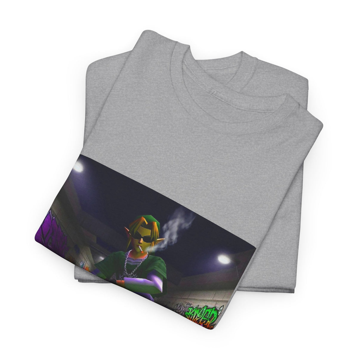 Stoner Link Skateboarding In Graffiti Alley Tee