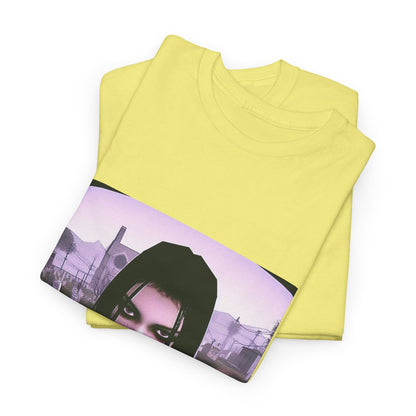 Goth Girl Smoking In Cemetery Tee (Design 17)