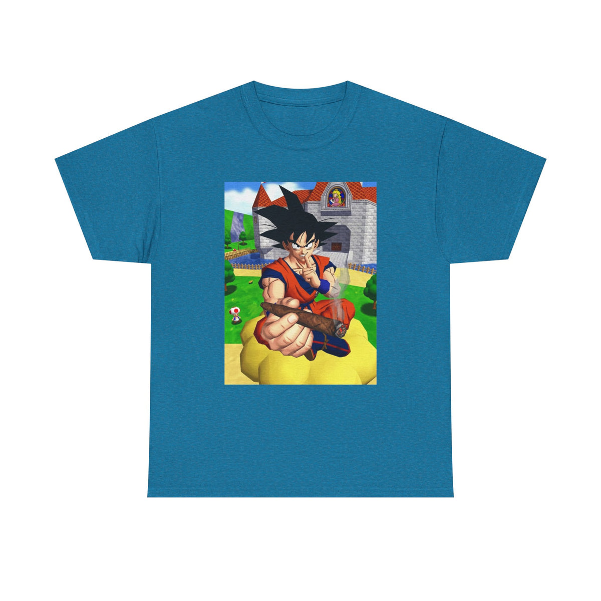Goku Blazing On Nimbus At Mushroom Kingdom