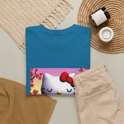 Kitty Meditating and Flipping Bird Tee